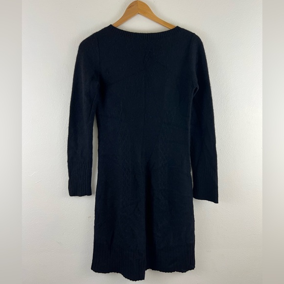 Peruvian Connection (Black) Royal Alpaca Long Sleeve Cable Knit Midi Dress/Tunic - Picture 7 of 9